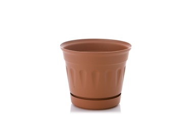 Plastikinis vazonas su lėkšte Uniplastex Primavera, Ø17 cm