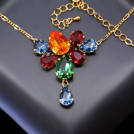 Diamond Sky Pendant Amber With Swarovski Crystals