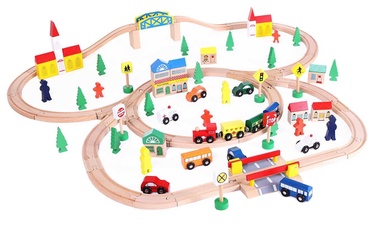 EcoToys Wooden Railway XXL 100pcs HJD93950A