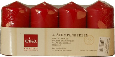 Eika Pillar Candles 11x6cm Red 4pcs