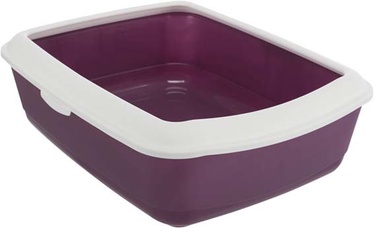 Kassi liivakast Trixie Classic, valge/violetne, avatud, 470 x 370 x 150 mm