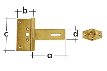 Дверная щеколда Domax 613201/871101, желтый, 150 мм x 100 мм