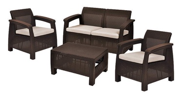 Keter Corfu Garden Lounge Set Brown