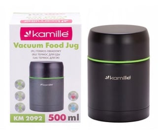 Термос для еды Kamille KM-2092, 0.5 л, черный