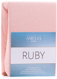 Voodilina AmeliaHome Ruby, roosa, 160x200 cm, kummiga