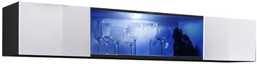Шкаф-витрина ASM Fly 52, белый/черный/темно-серый, 150 см x 29 см x 30 см