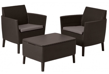 Keter Salemo Balcony Set w/ Storage Table Brown