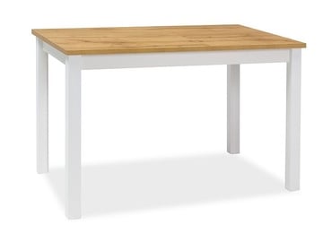 Обеденный стол Scandinavian Adam, белый/дубовый, 100 см x 60 см x 75 см