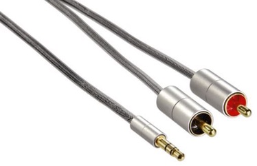 Hama AluLine Cable RCA x2 to 3.5mm Silver 1m