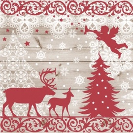 Paw Decor Collection Christmas Forest Napkins 33x33cm