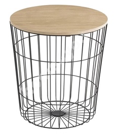 Kafijas galdiņš Home4you Lotus Black, 430x430x475 mm