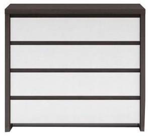 Black Red White Chest Of Drawers Kaspian KOM4S Wenge/White