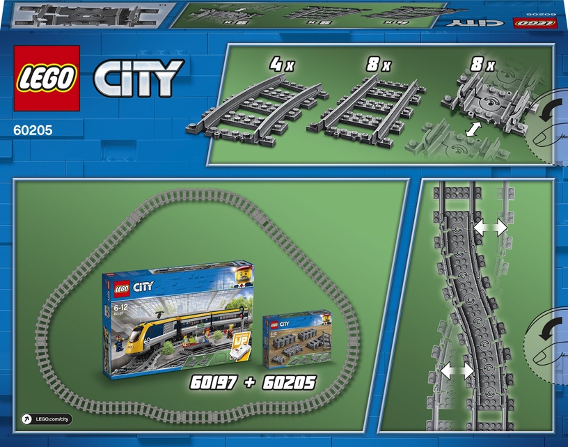 Konstruktor LEGO City Rööpad ja kurvid 60205, 20 tk