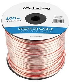 Кабель Lanberg Speaker Cable, 100 м, прозрачный/бронзовый
