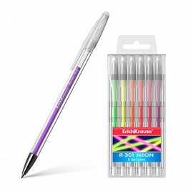 Lodīšu pildspalva Erichkrause 46527, daudzkrāsaina, 0.6 mm, 6 gab.
