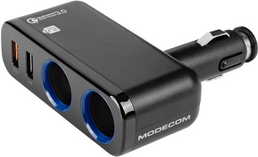 Automobilinis įkroviklis Modecom Royal MC-CG2U2Q, Cigarette Lighter Socket/2 x USB, juoda