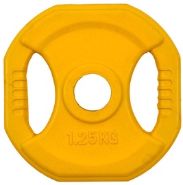 inSPORTline Square Rubber Coated Weight Plate 1.25kg 30mm Yellow