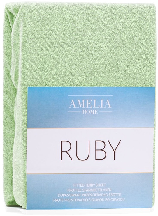 Palags AmeliaHome Ruby, zaļa, 200 cm x 180 cm, ar gumiju