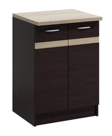 Apakšējais virtuves skapītis WIPMEB Livia LV-11/D60 Dark Sonoma Oak, 600x445x820 mm