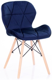 Valgomojo kėdė Homede Silla Velvet Navy Blue, 4 vnt.