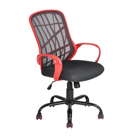 Biroja krēsls Domoletti Desert WB, 61 x 61 x 95 - 105 cm, melna/sarkana