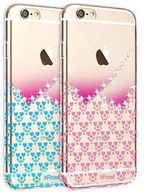 X-Fitted Hearts Swarovski Crystals Back Case For Apple iPhone 6/6s Blue
