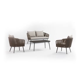 Комплект уличной мебели Domoletti Ecco Ratan J5113-TR-KD, серый/коричневый, 4 места