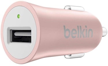 Auto telefona lādētājs Belkin, USB, rozā