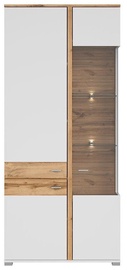 Шкаф-витрина Alamo REG1W2D, белый/дубовый, 90 см x 37 см x 201 см