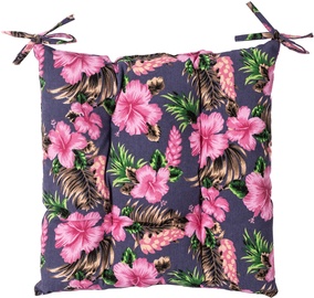 Home4you Summer Chair Pad 40x40cm Pink Flowers