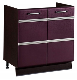 DaVita Palermo 08.51 Kitchen Bottom Cabinet Under The Sink Wenge Oak/Eggplant