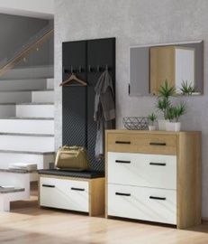 ML Meble Hallway Unit Gloss 2 Riviera Oak/White