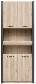 Black Red White Shelf Executive VI Grey/San Remo Oak/White