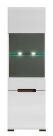 Black Red White REG1W1D LED Glass Door Cabinet White/White Gloss