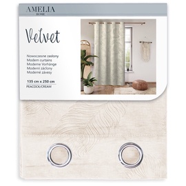 Öökardin AmeliaHome Velvet Peacock, beež, 1350 mm x 2500 mm