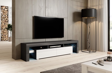 TV galds Cama Meble Toro 200, balta/pelēka, 200 cm x 40 cm x 41 cm