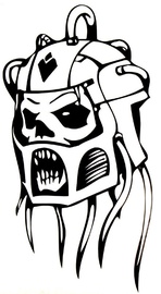 Windowsticker Skull 017 Black