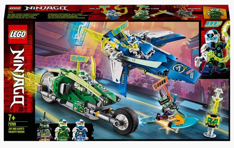 Konstruktorius LEGO Ninjago Jay ir Lloyd greitieji lenktynių automobiliai 71709, 322 vnt.