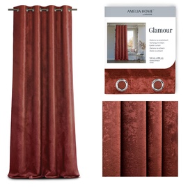 Ночные шторы AmeliaHome Glamour, красный, 140 см x 250 см