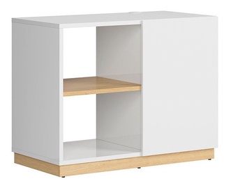 Black Red White Denton Bookshelf 78cm Oak/White