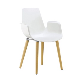 KRĒSLS PLAST AR KOKA KĀJĀM PP-658C BALTS