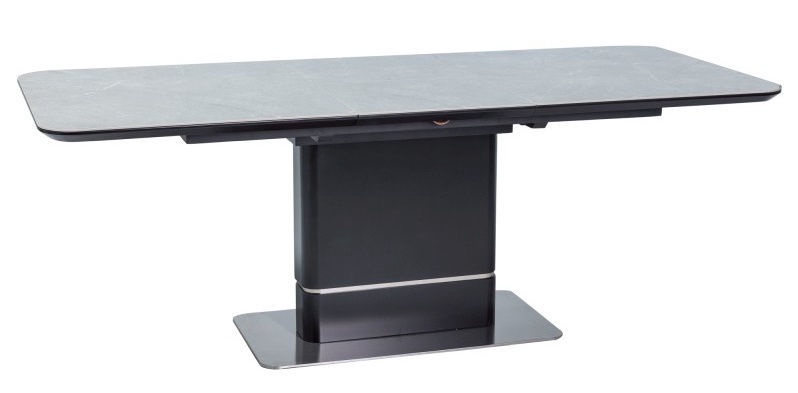 Pusdienu galds izvelkams Pallas, melna, 160 - 210 cm x 90 cm x 76 cm