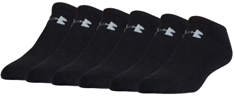 Kojinės Under Armour Charged NoShow 6Pk 1312481-001, juodos, M, 6 vnt.