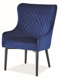 Ēdamistabas krēsls Signal Meble Colin F Velvet Dark Blue, 1 gab.