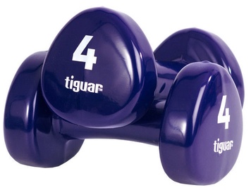 Tiguar Vinyl Dumbbells 2x4kg Purple