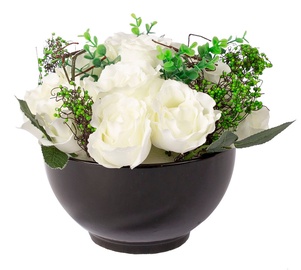 Home4you Red Velvet White Rose Bouquet D25xH20cm