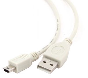Адаптер Gembird AM-BM5P USB 2.0 male, Mini USB, 1.8 м, белый