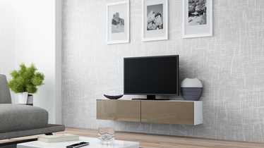 TV staliukas Cama Meble Vigo 140 White/Latte Gloss, 1400x300x400 mm