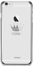 X-Fitted Crown Swarovski Crystals Back Case For Apple iPhone 6/6s Silver