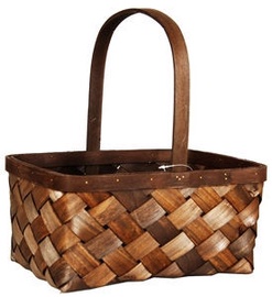 Verners Wood Basket 32x15x24/35cm Dark Brown